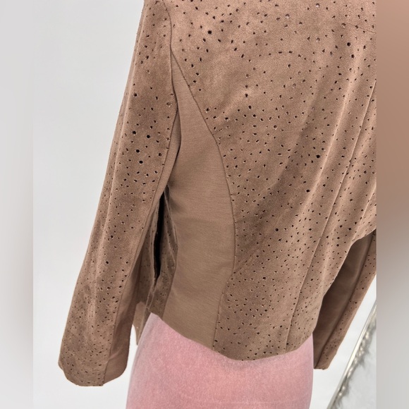 EUC BCBGMaxAzria Bri Perforated Faux Suede Jacket - Picture 10 of 14
